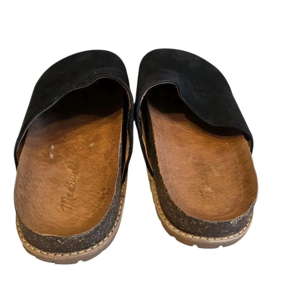Madewell Layne Clog Mule True Black Nubuck Leather Slip On | 8 EUC Preppy Boho - Picture 6 of 16
